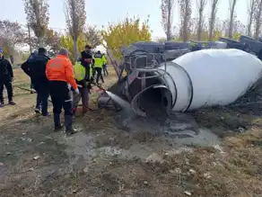 Doğu Anadolu'da Beton Mikseri Kazası